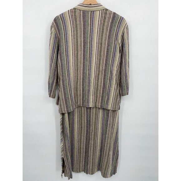 Karen Scott Vintage Womens Sleeveless Linen Blend V-Neck Midi Dress Size Large - Picture 2 of 15